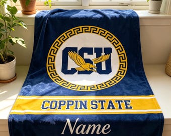 Coppin State CSU Blanket Soft Throw, Grad Alumni Gift, Game Day & Dorm Throw