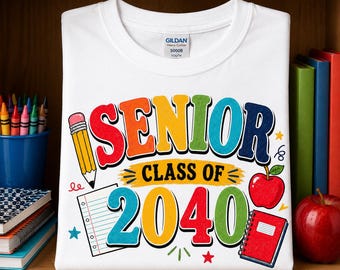 Youth Size Senior Class of 2040 Shirt, Pre-K Kids Shirt, Preschool Tee, Back to School Gift