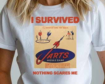 Camiseta divertida de la Generación X "Sobreviví a los dardos de césped" - Jarts Shirt