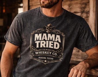Camiseta vaquera "Mamá probó whisky" - Merle Haggard, fanático de la música country