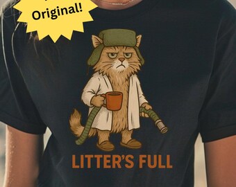Camiseta navideña de Litter's Full Cat, divertida camiseta navideña con maullidos
