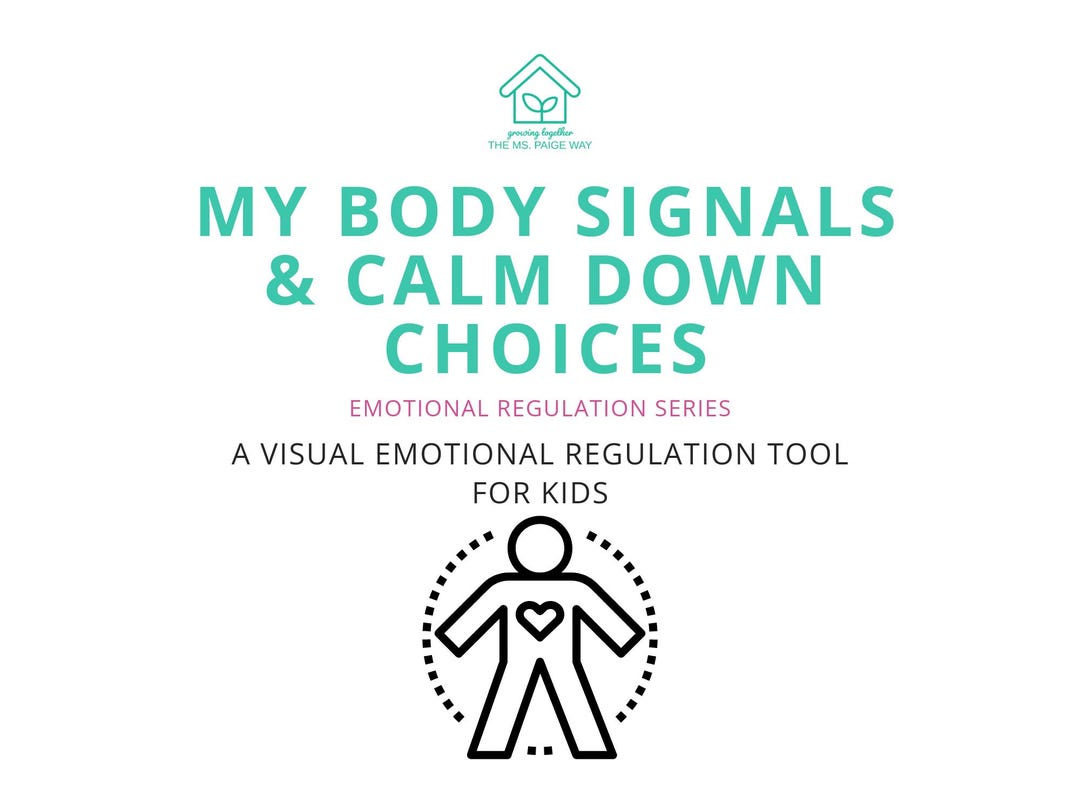 Calm Down Printable for Kids Body Signals Chart Emotional Regulation ...