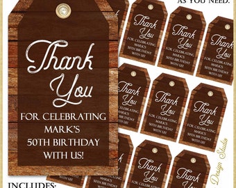 50th Anniversary Thank You Tags 50th Birthday Printable Tags | Etsy