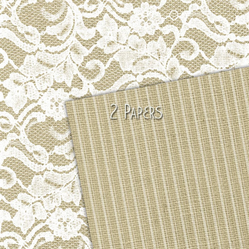 Digital Scrapbook Paperwedding Digital Paper Natural Burlap Etsy