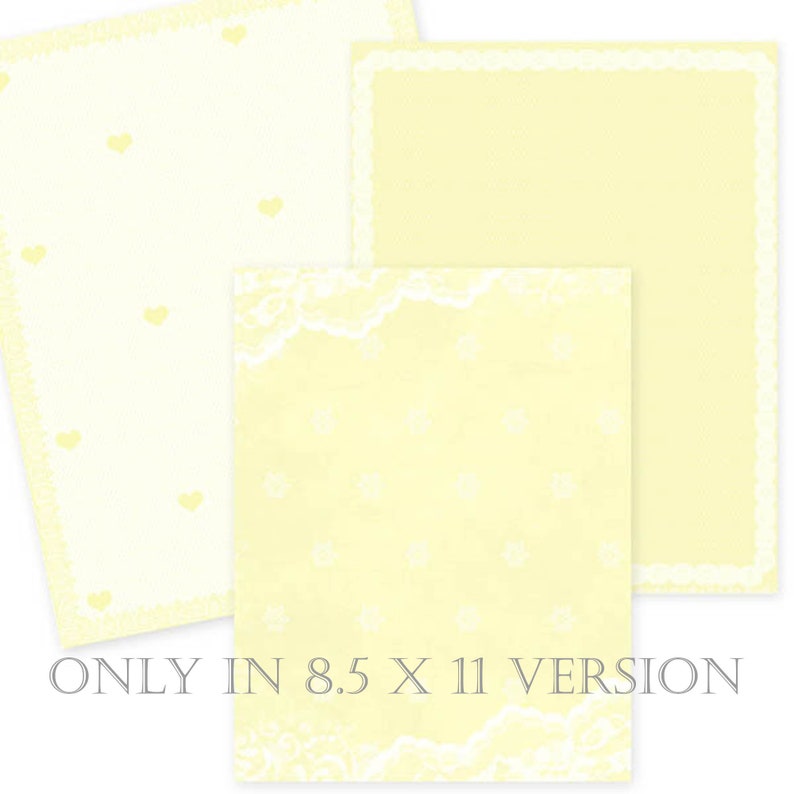 Yellow Digital Paper:Yellow Lace Digital Paper, Buttercream Digital Paper, Pale Yellow Digital Paper, Yellow Junk Journal Paper, 6120 image 6