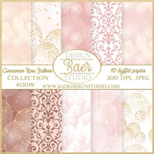 Digital Background Paper:balloon Seamless Backgrounds Pink - Etsy