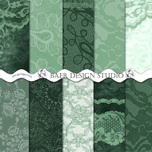 Emerald Green Digital Background Paper:green lace digital paper, green digital paper, jade green lace digital paper, Celadon Green Paper