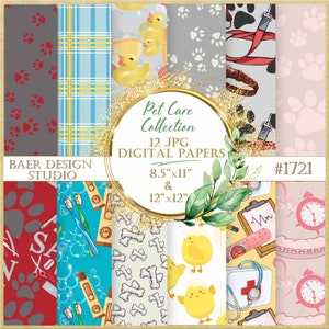 Dog Digital Paper, Dog Digital Download, Pet Digital Stationary, Pet Milestone Digital Scrapbook Paper, Puppy Digital Paper Pack 1721