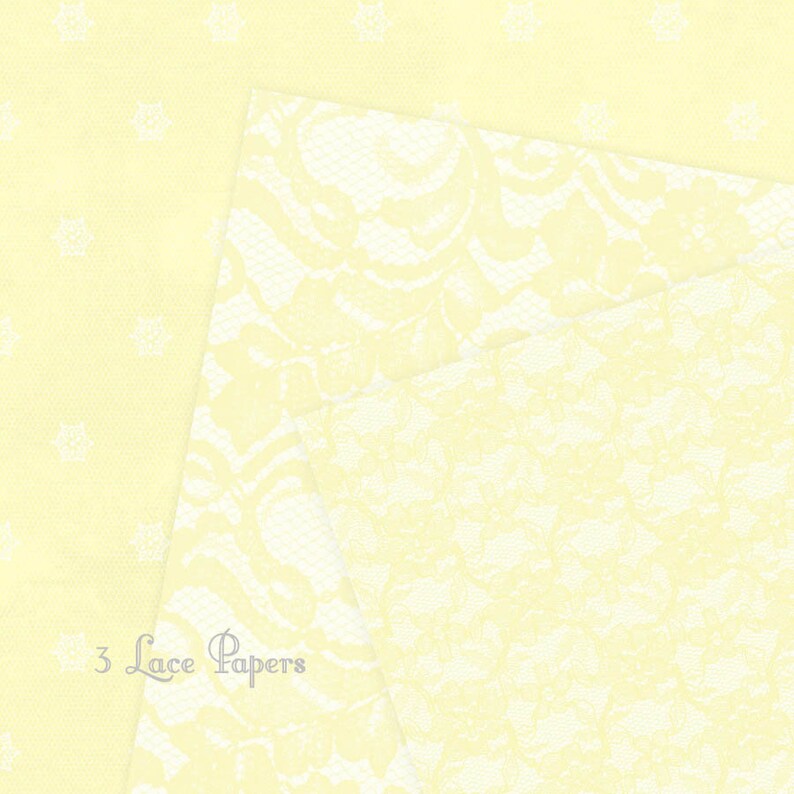 Yellow Digital Paper:Yellow Lace Digital Paper, Buttercream Digital Paper, Pale Yellow Digital Paper, Yellow Junk Journal Paper, 6120 image 8