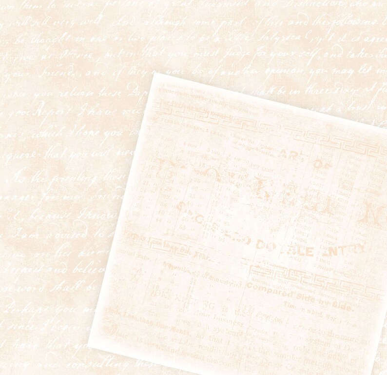 Blush Damask Digital Paper: Champagne Script, Sepia Ivory (Digital Download) image 4