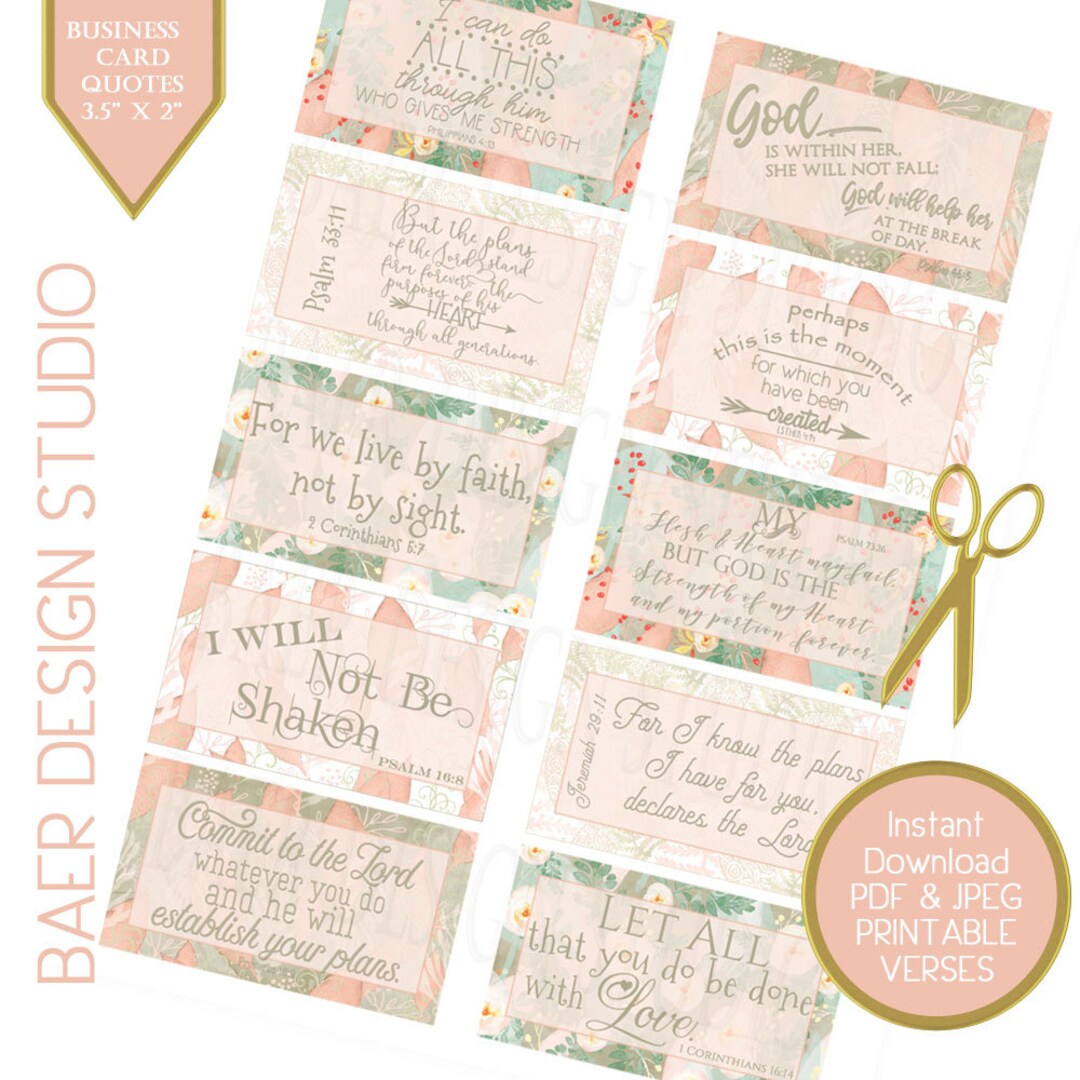 Instant Download Scripture Cards: Assorted Mini Scripture Cards ...