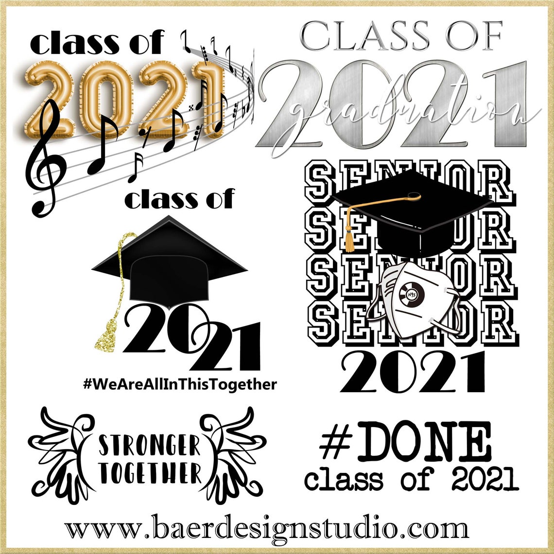 Class of 2021 ClipartGraduation Quotes graduation overlays Etsy