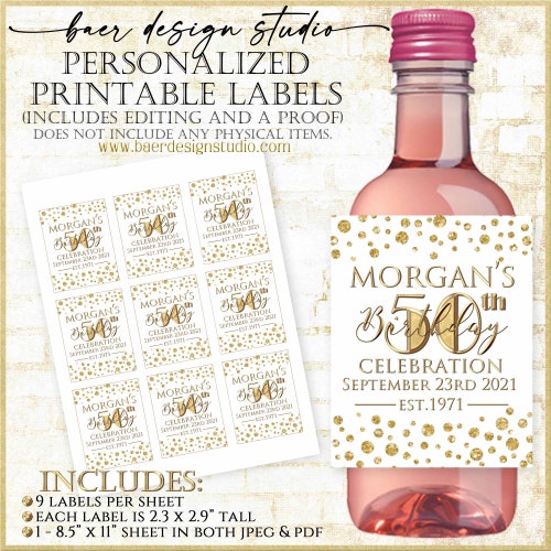 Thank You Wine Bottle Labels:sutter Home Mini Wine Bottle - Etsy