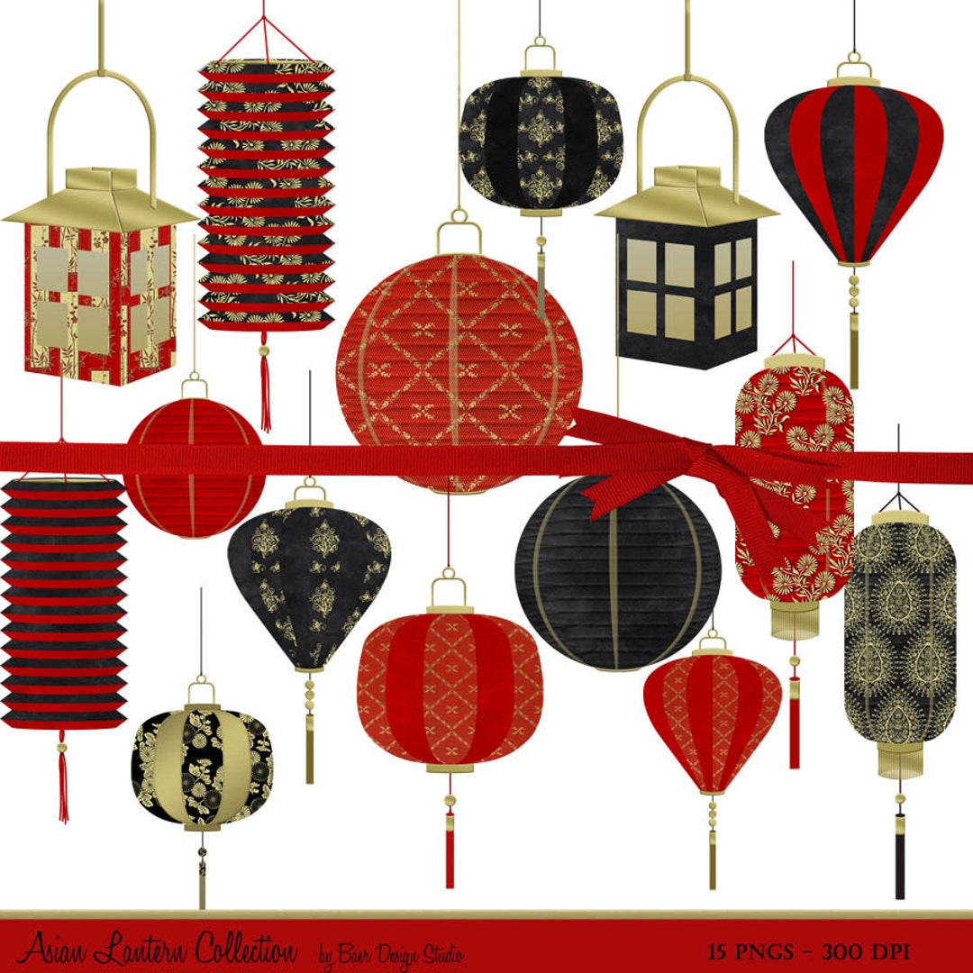Chinese Paper Lanterns Clip Art Set – Daily Art Hub // Graphics, Alphabets  & SVG