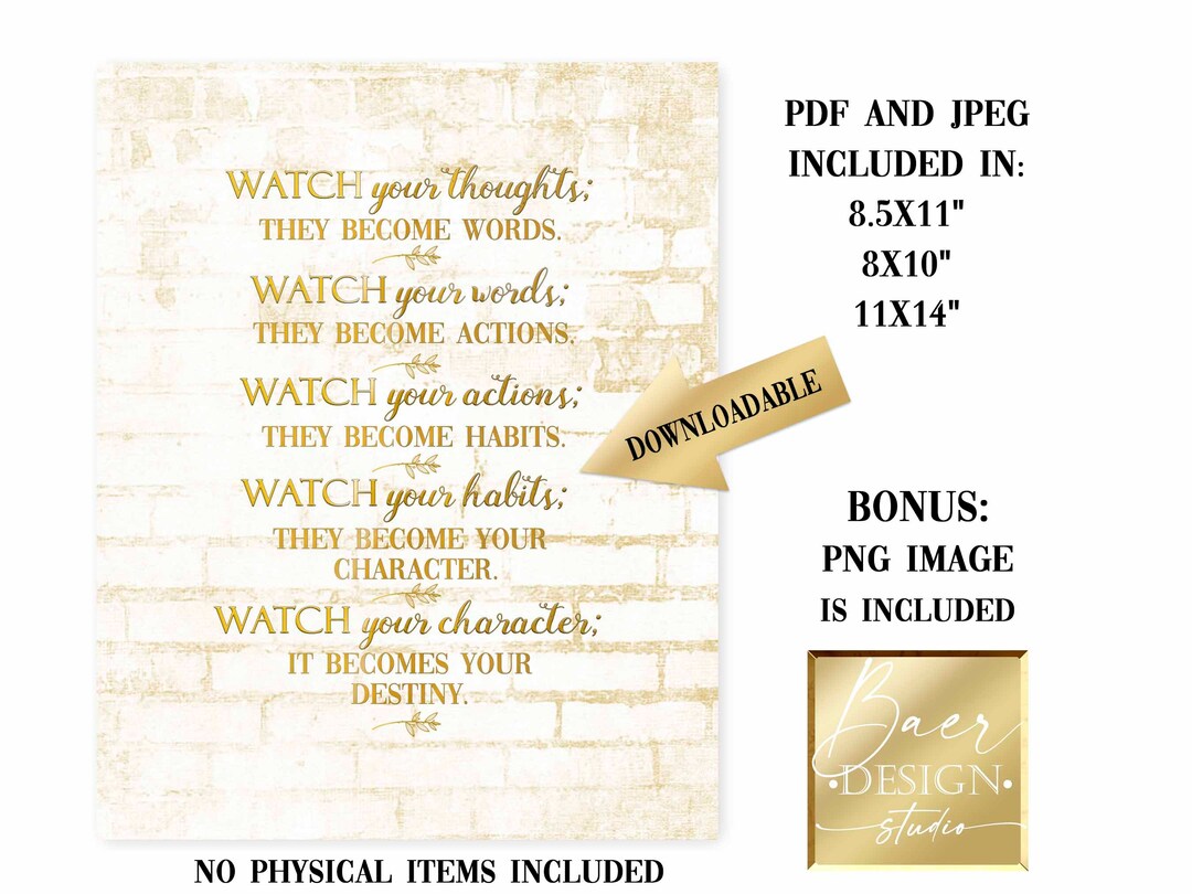 Watch Your Thoughts Quote Printable Signmindfulness Postermindfulness ...