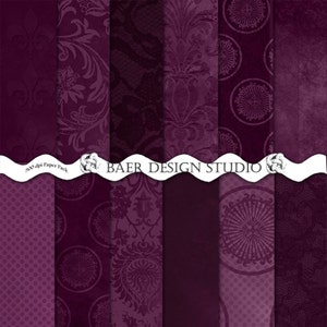 Purple Digital Paper:Digital Paper Vintage, Eggplant Digital Paper, Sangria Digital Paper, Plum Damask Digital Paper, Distressed Paper 15179