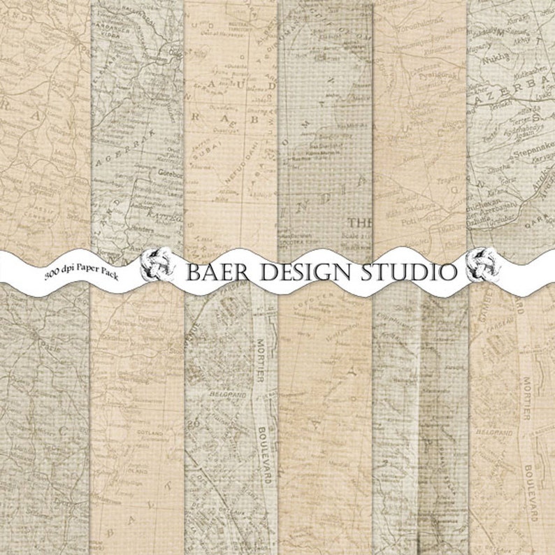 Travel Journal Paper Tan Map Paper DIGITAL SCRAPBOOK PAPER:Map Digital Paper Junk Journal Paper 15127 Taupe Burlap Map Digital Paper