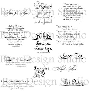 Tea QuotesTea Digital Word ArtTea Party QuotesTea Digital Stamp ImagesTea Inspirational Quotes Tea Party Clip Art OverlayTea Metaphors image 1