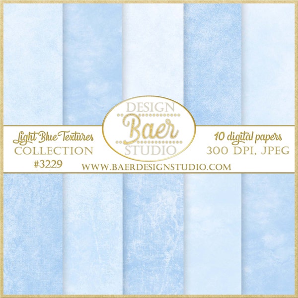 BLUE DIGITAL PAPER:Light Blue Textured Digital Paper, Sky Blue Distressed Digital Paper, Light Blue Photography Background Paper 3229