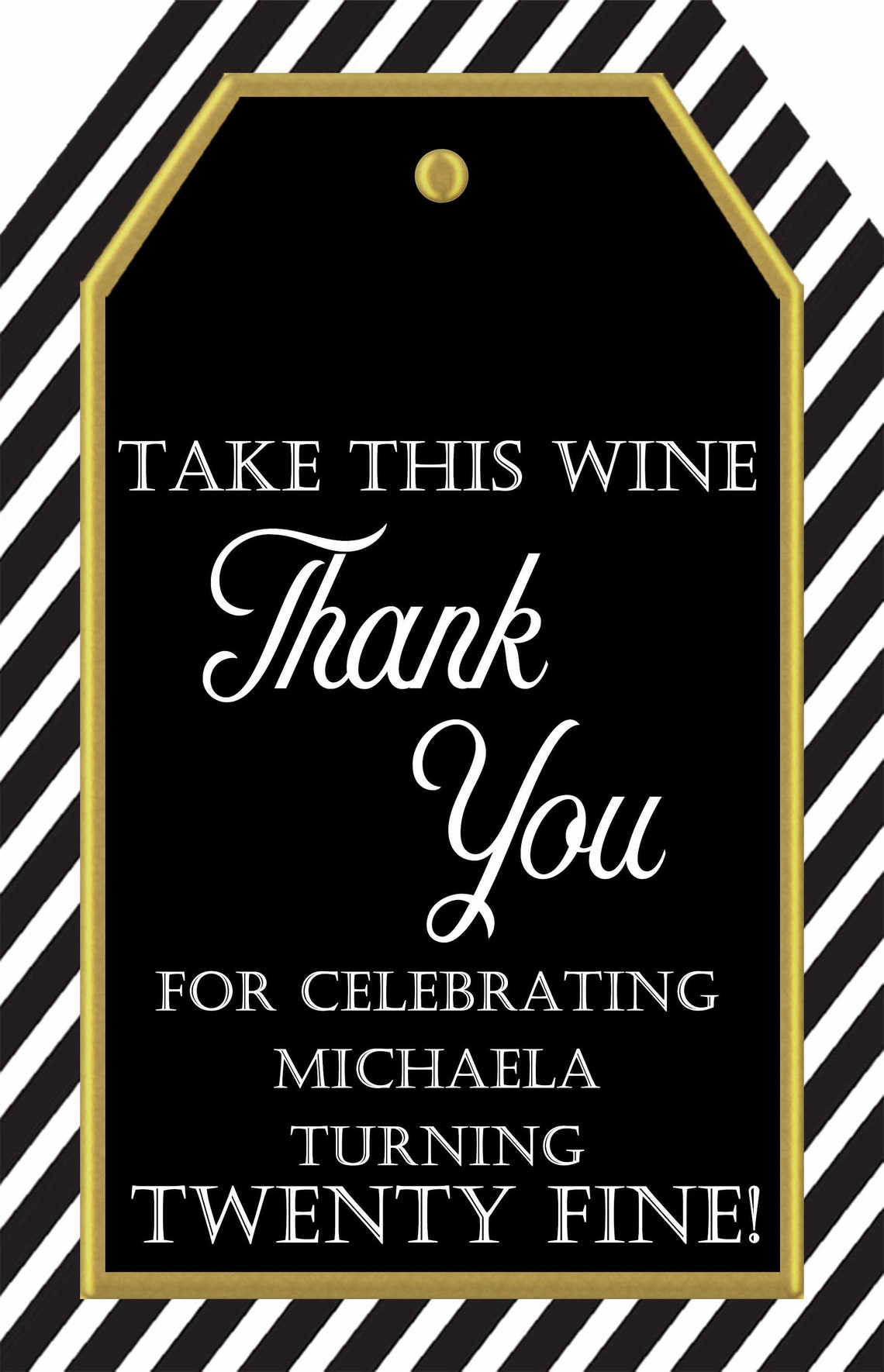 Black and Gold Thank You Tags50th Anniversary Printable Tag Etsy