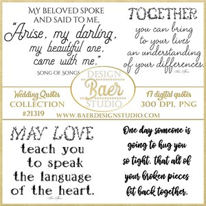 Love Quotes, Love Word Art, Digital Word Art for Weddings, 50th anniversary clip art, Poetry for Bridal Showers, Valentine Quotes, 16100 image 1