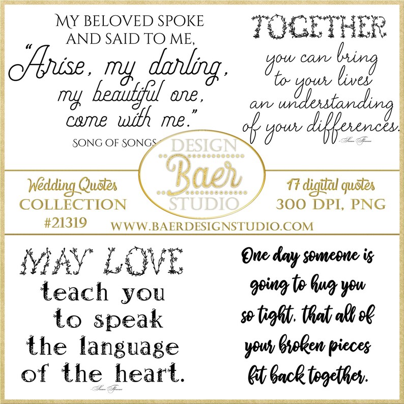 Love Quotes, Love Word Art, Digital Word Art for Weddings, 50th anniversary clip art, Poetry for Bridal Showers, Valentine Quotes, 16100 image 1