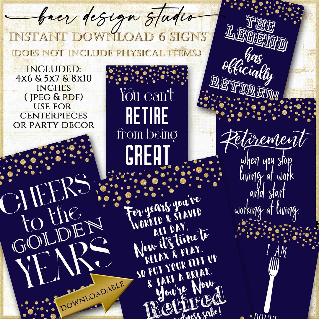Retirement Party Decorations:printable Retirement Quote Sign for ...
