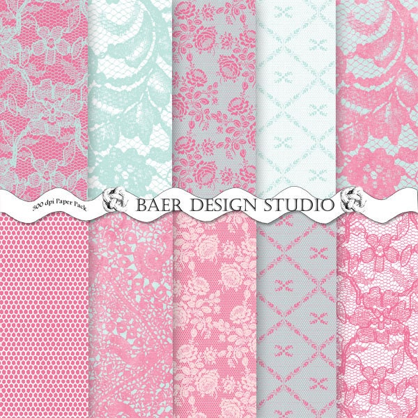 LACE DIGITAL PAPER Printables:Pink and Blue Digital Paper|Hot Pink Digital Paper Pack|Light Blue Lace Digital Paper|Digital paper valentine