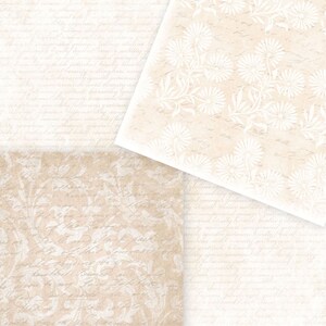 Blush Damask Digital Paper: Champagne Script, Sepia Ivory (Digital Download) image 5