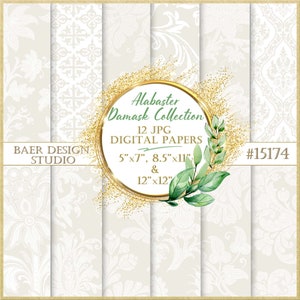 Papier numérique damassé taupe, papier numérique beige, papier numérique mariage, papier numérique damassé ivoire vintage, papier numérique sépia ivoire