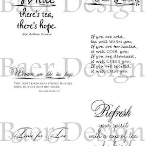 Tea QuotesTea Digital Word ArtTea Party QuotesTea Digital Stamp ImagesTea Inspirational Quotes Tea Party Clip Art OverlayTea Metaphors image 3