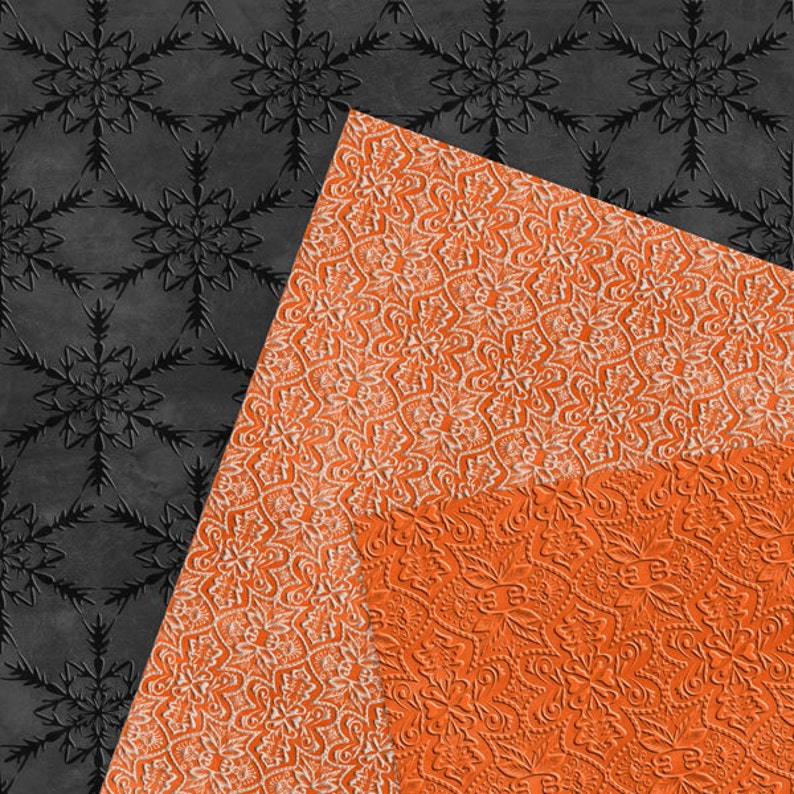 Silber geprägtes Papier: Halloween Digitales Papier schwarzes | Etsy