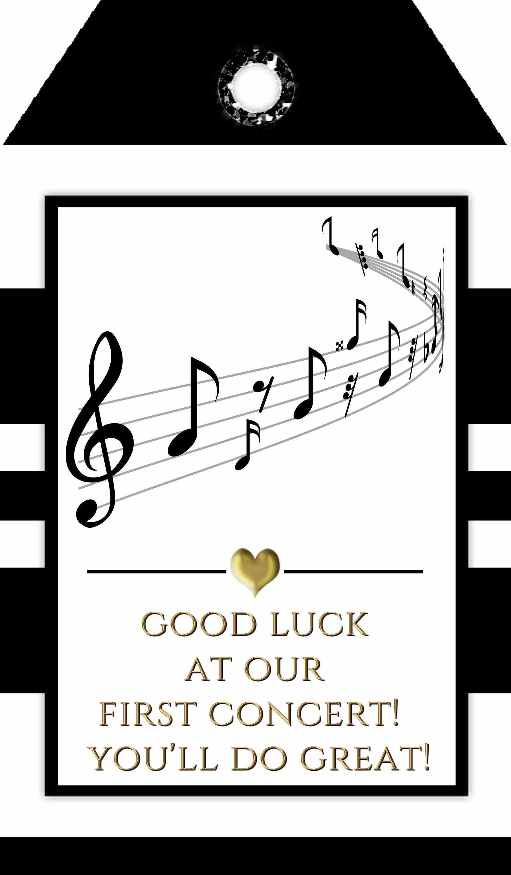 Printable Thank You Tags:musical Notes Party Favor Tags Black | Etsy