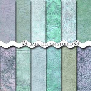 Landkarte Digitales Papier, Alte Weltkarte Blau Scrapbooking Papier, Junk Journal Papier, Vintage Landkarte Papier