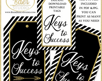 Keys to Success Graduation Tags:Keys to Success Graduation, Key to Success Printables, Printable Advice Card, Graduation advice cards, 51519