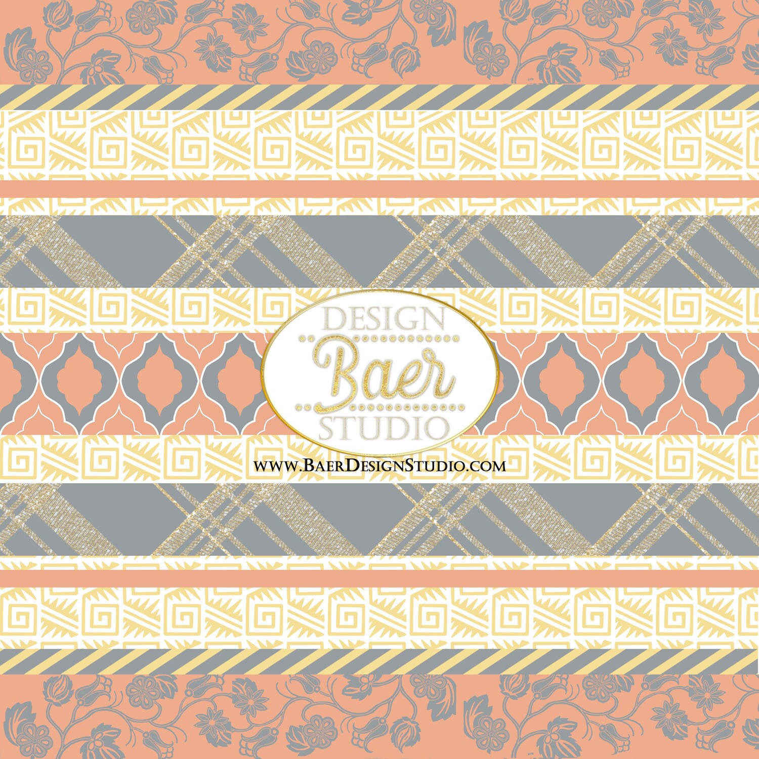 Gelbes und graues digitales Papier: Tribal Digitales Scrapbook | Etsy