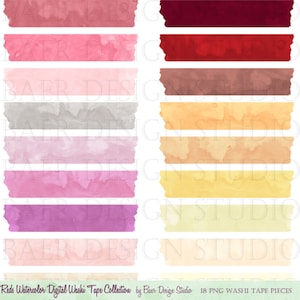 Washi Tape-illustraties, Clip Art Aquarel, Clip Art Commercieel gebruik, Planner Clipart, Roze aquarel Washi Tape, png Washi Tape 15076