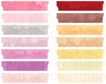 Washi Tape Clip Art, Clip Art Watercolor, Clip Art Commercial Use, Planner Clipart, Pink Watercolour Washi Tape, png Washi Tape, #15076