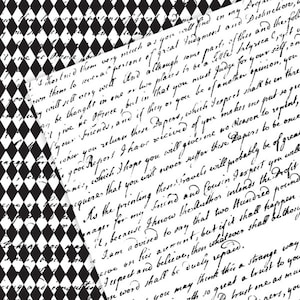 Black and White Harlequin Digital Paper Printables, Diamond Digital ...