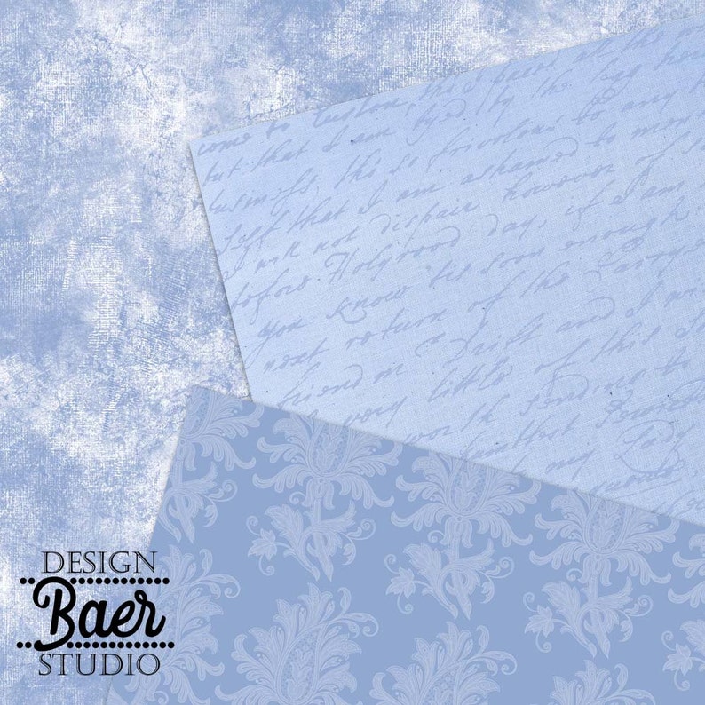 Digital Backgrounddusty Blue Digital Paper Distressed Blue Etsy