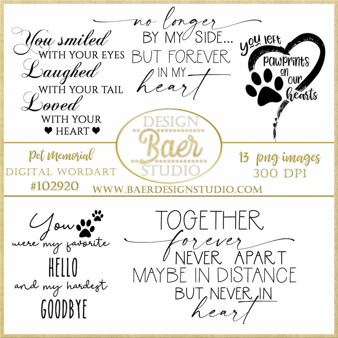 PET MEMORIAL QUOTE Instant Downloaddog Memorial Quotes, Sympathy