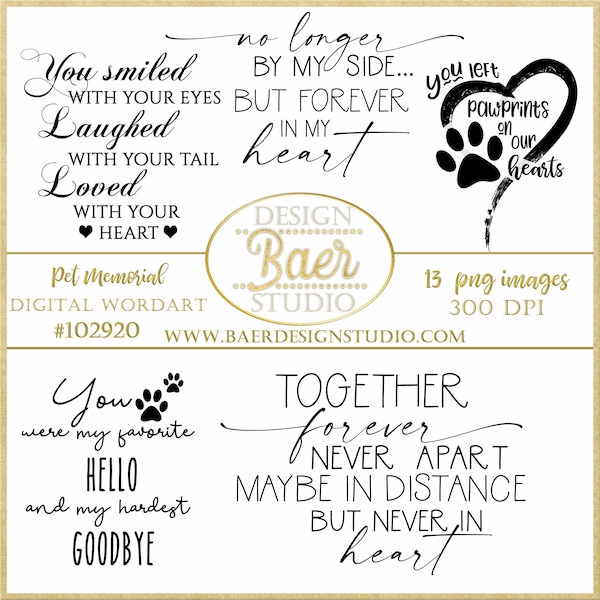 PET MEMORIAL QUOTE instant download:Dog Memorial Quotes, Sympathy Quotes Clip Art, Cat Memorial Quotes, Pet Condolence Sayings, not physical