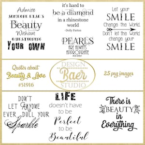 Word Art Clipart, Citações de Beleza, Citação de Abacaxi, Citações de Amor, Citação Imprimível, Sobreposição de Foto. Carimbos Digitais, Citações Inspiradoras