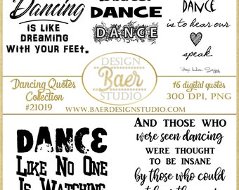 Dance Quotes:Dance Clip Art, Dancing Clip Art, Ballet Clip Art, Hip Hop Clip Art, Printable Dancing Quotes, Planner Clipart, #21019