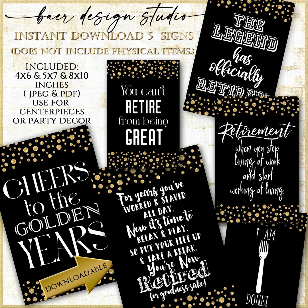 Retirement Party Decorations:printable Retirement Quote Sign for ...