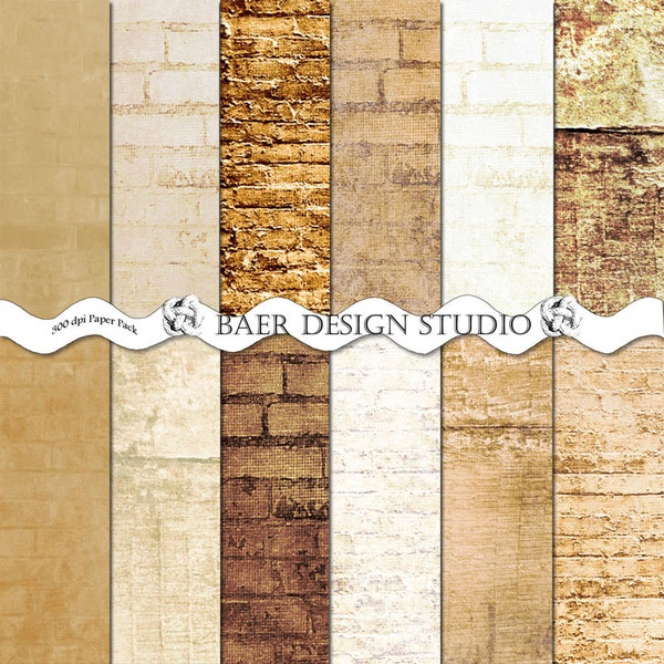 Brick Wallpaper:Brown Brick Digital Paper, Photo Background Paper, Masculine Digital Paper, Father's Day digital paper, Junk Journal Digital