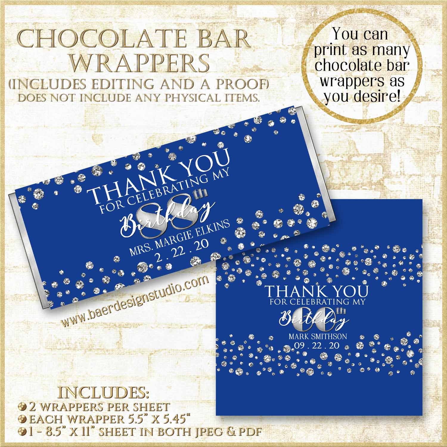 Blue on sale candy wrappers