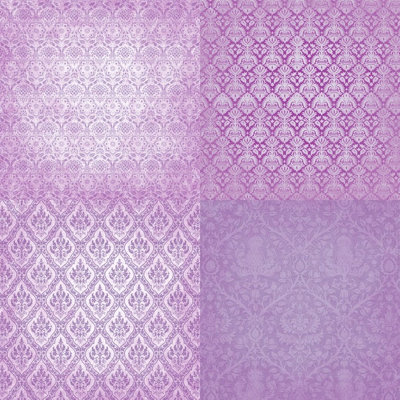 ラベンダー Lavender Digital Paper, Junk Journal Digital Paper, Lavender
