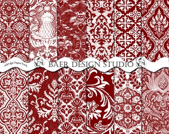 Rot Digitales Papier, Hintergrund Journal Seiten ausdruckbar Kit