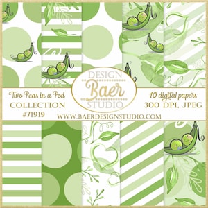 Papel digital "Dos guisantes en una vaina": Papel digital "Guisantes dulces", Fondos de gemelos, decoraciones para baby shower "Dos guisantes en una vaina", 71919